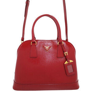 Prada Saffiano Vernice Leather Red satchel vibrant red patent leather